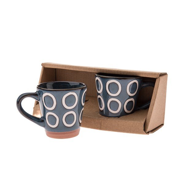 Căni albastru-închis 2 buc. pentru espresso din ceramică 100 ml Rings – Dakls