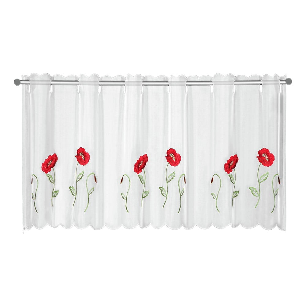 Perdea albă 155x45 cm Poppies – Sehlbach