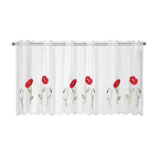 Perdea albă 155x45 cm Poppies – Sehlbach