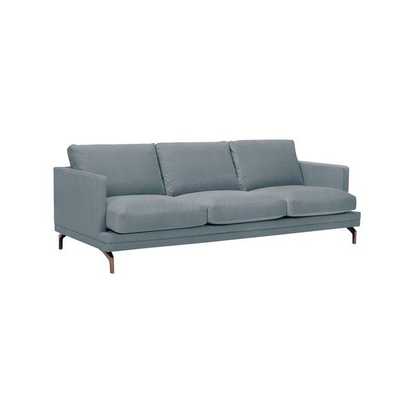 Canapea cu 3 locuri și picioare metalice aurii Windsor & Co Sofas Jupiter, gri-image-1