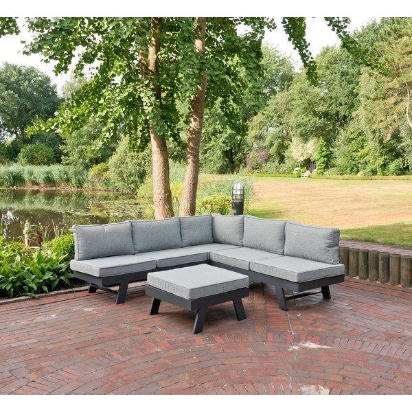 Set mobilier de grădină gri din aluminiu pentru 4 persoane Donna – Garden Pleasure-image-3