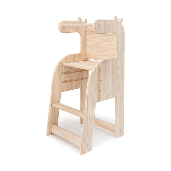 Scaun din lemn de pin pentru copii Little Nice Things Giraffe