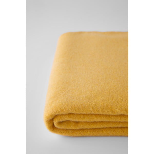 Pled din amestec de bumbac Euromant Basics, 140 x 180 cm, galben-image-1