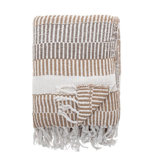 Pătură în culoare naturală din bumbac reciclat 130x160 cm Isnel – Bloomingville