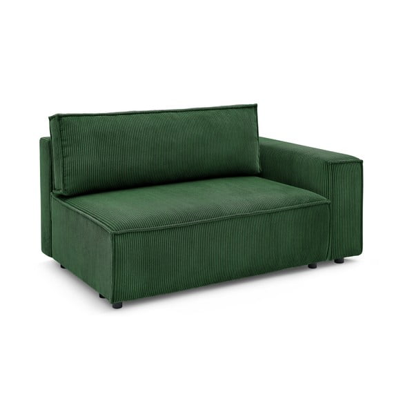 Modul pentru canapea verde cu tapițerie din catifea reiată  (cu colț pe partea dreaptă) Nihad modular – Bobochic Paris