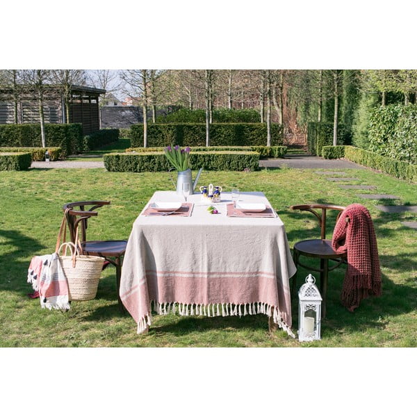 Față de masă din bumbac Tiseco Home Studio, 250 x 150 cm, bej - negru-image-2