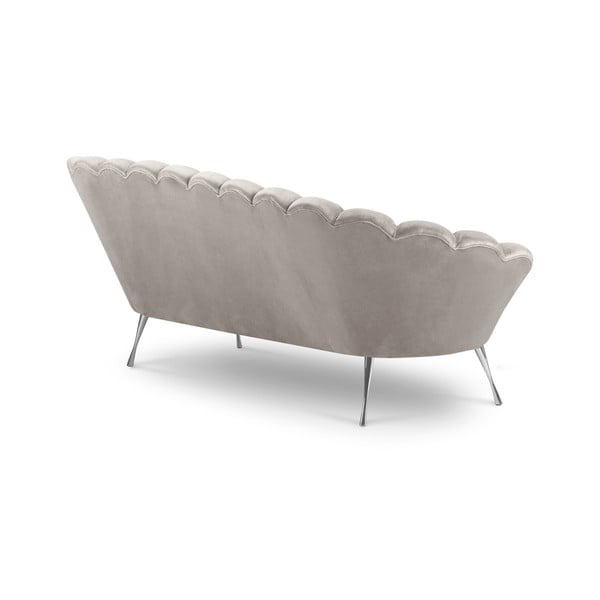 Canapea asimetrică cu tapițerie de catifea Interieur 86 Varenne, 224 cm, bej-image-3