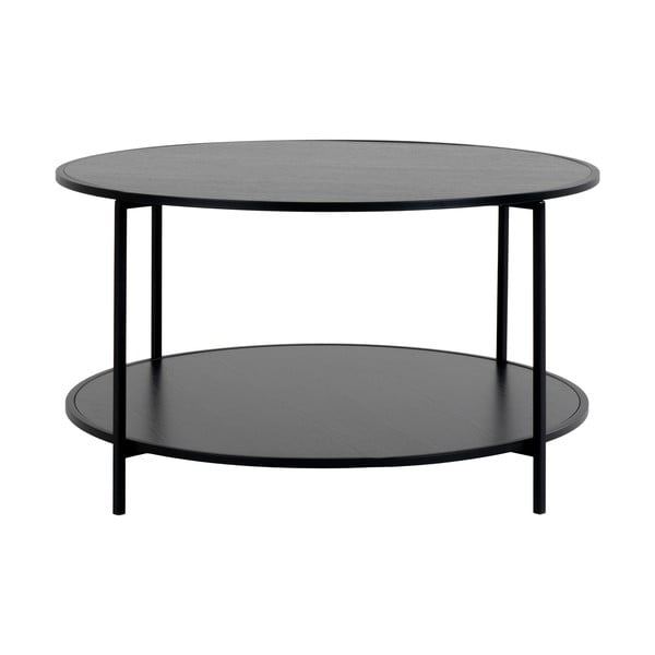 Măsuță de cafea neagră rotundă cu blat negru ø 80 cm Vita – House Nordic-image-3