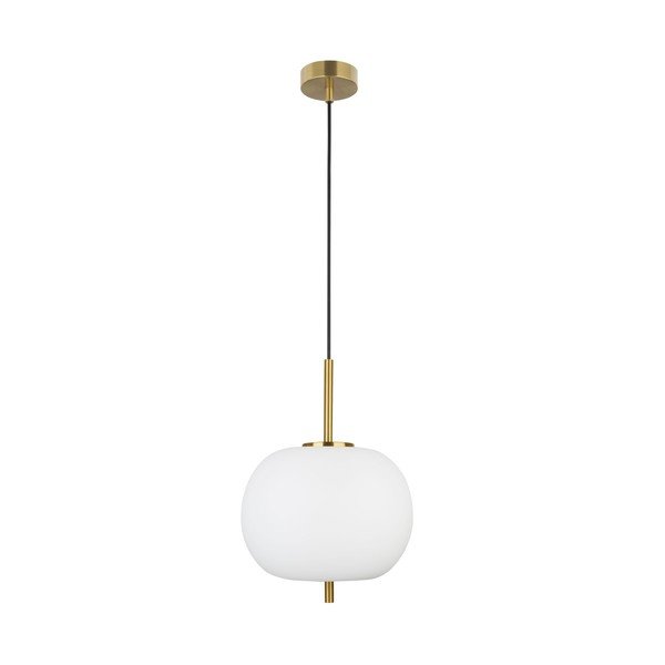 Lustră albă/alămie din sticlă ø 30 cm Lato – Nova Luce