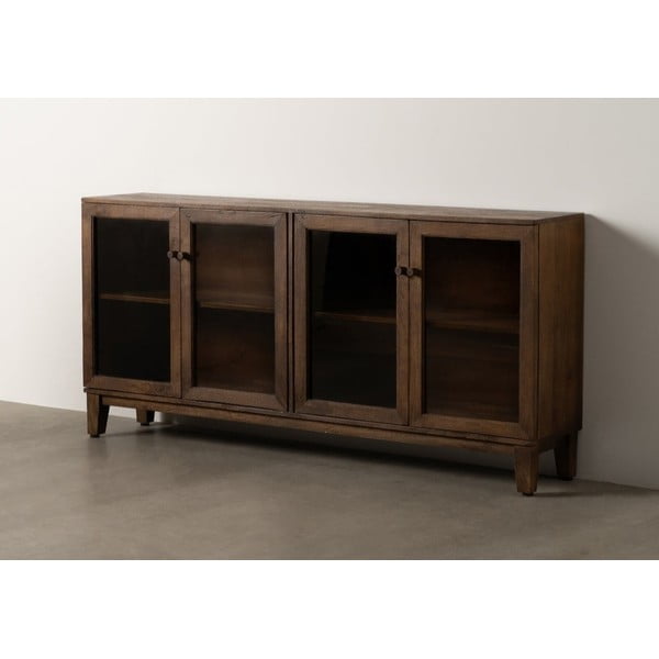 Vitrină maro din lemn de mango 180x87x35 cm Ravi – Ixia-image-1