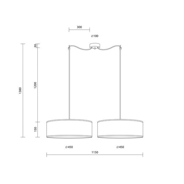 Lustră cu două brațe din furnir de lemn Sotto Luce Ocho XL, ⌀ 45 cm, maro-image-2