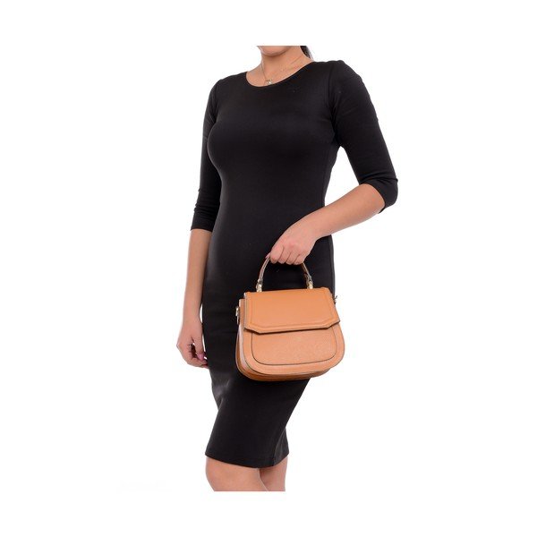 Geantă crossbody din piele Isabella Rhea, maro coniac-image-4