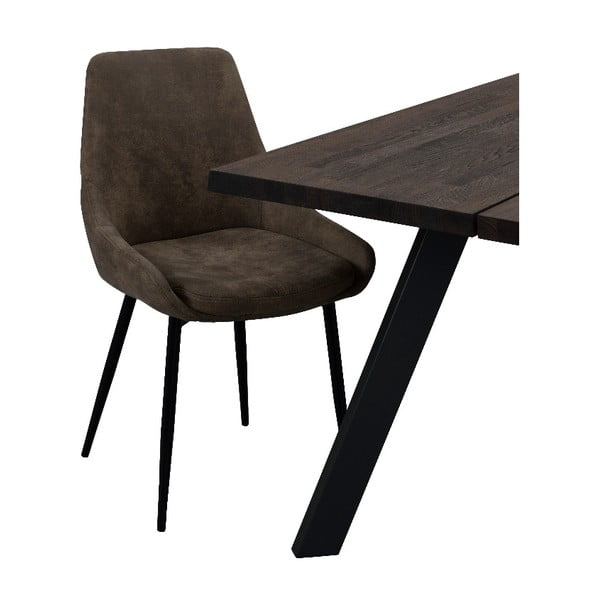 Scaun de dining tapițat Rowico Sierra, maro-image-3