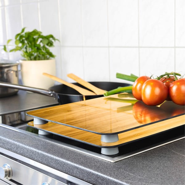 Protecții de aragaz 2 buc. din sticlă temperată 52x30 cm Wooden – Maximex-image-1