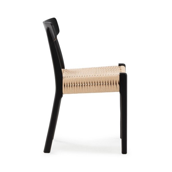 Scaune de dining negre 2 buc. din lemn de arbore de cauciuc Biel – MOME-image-4