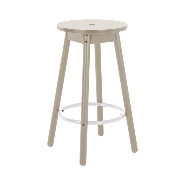 Scaun de bar gri din lemn de pin (înălțime șezut 65 cm) Kinna – Jotex