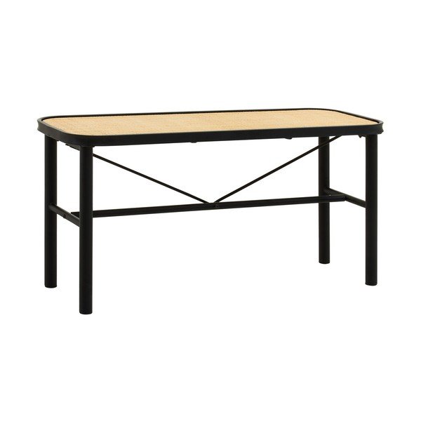 Bancă neagră/în culoare naturală din ratan Depok – Premier Housewares