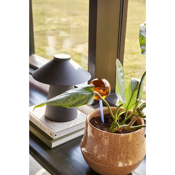 Sferă de udare din sticlă albastră-maronie Flora - Hübsch-image-1