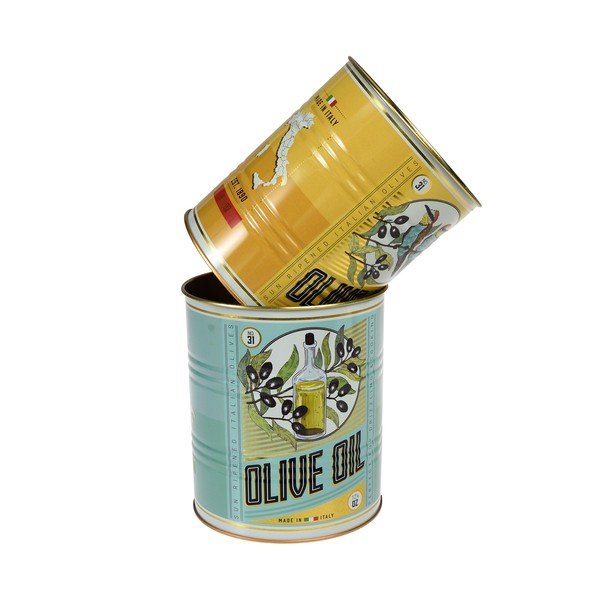 Cutii de depozitare 2 buc. din staniu decorative ø 11x13 cm Olive Oil – Rex London