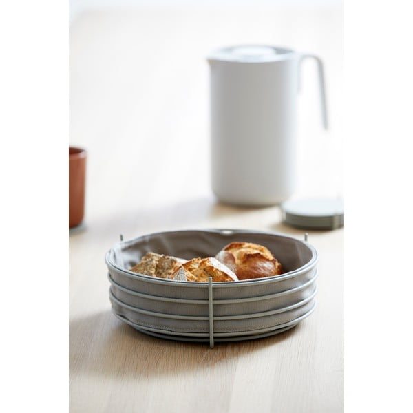 Coș pentru pâine cu căptușeală din bumbac Zone Singles, gri-image-1