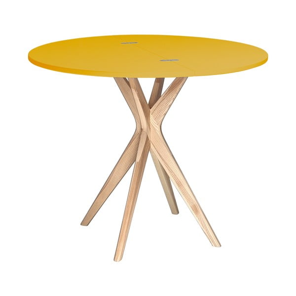 Masă de dining rotundă extensibilă 45x90 cm Jubi – Ragaba-image-2