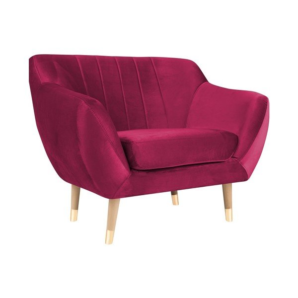 Fotoliu cu tapițerie din catifea Mazzini Sofas Benito, roz-image-2