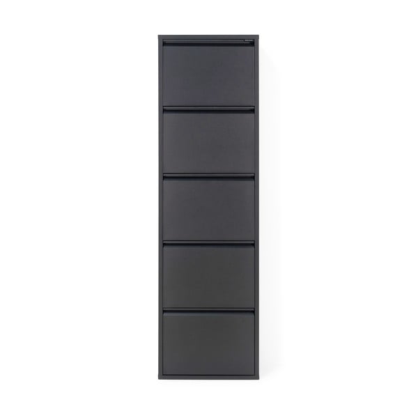 Pantofar negru cu deschidere înclinată din metal 50x169x15 cm Billy – Spinder Design-image-3