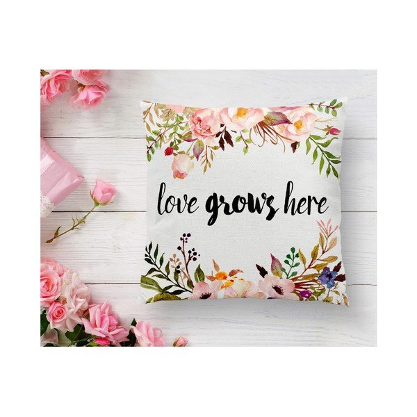 Față de pernă Minimalist Cushion Covers Love Grows Here, 45 x 45 cm-image-3