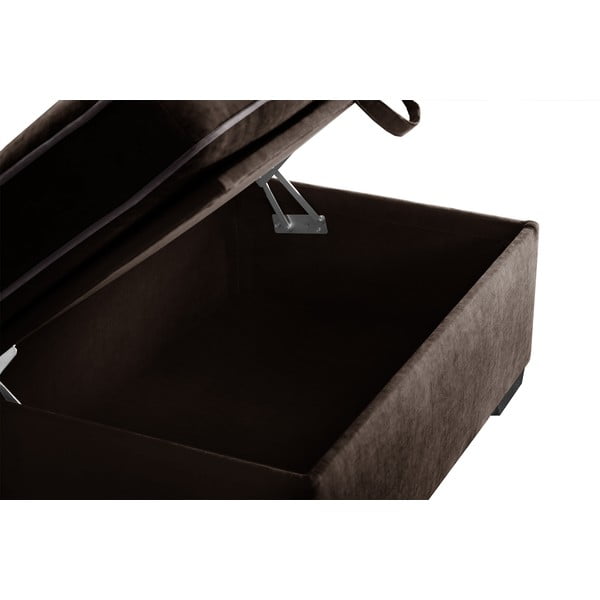 Taburet cu spațiu pentru depozitare Jalouse Maison Serena, maro închis-image-1