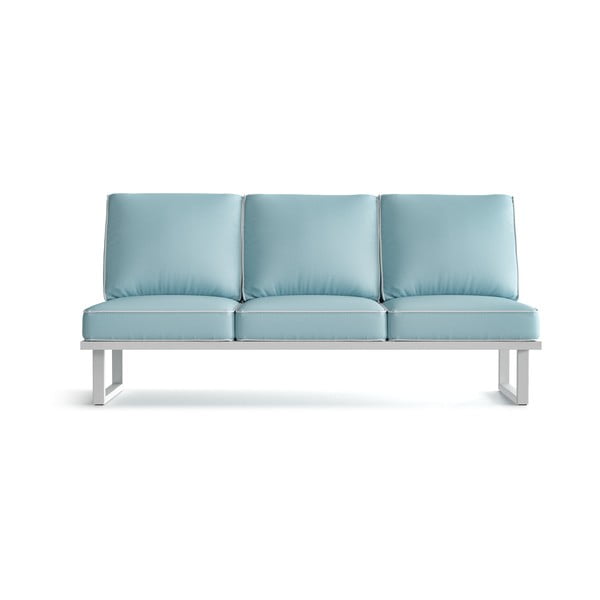 Canapea cu 3 locuri și margini albe, pentru exterior Marie Claire Home Angie, albastru deschis