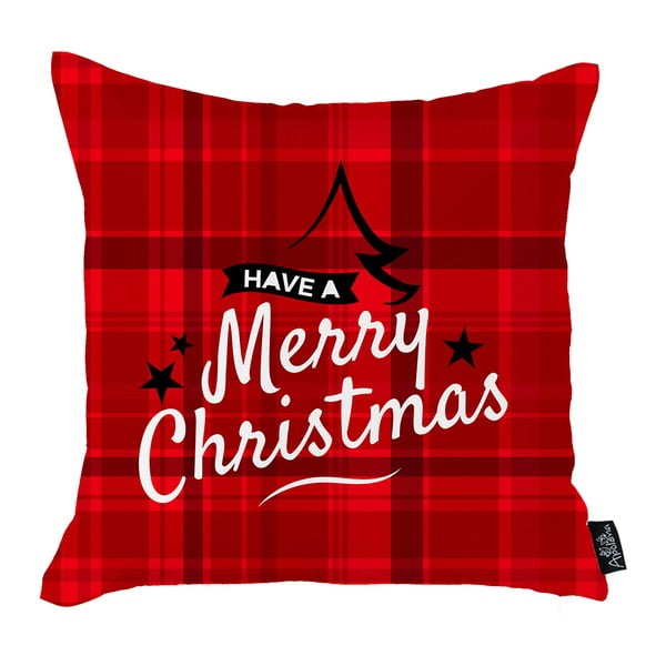 Față de pernă cu model de Crăciun Mike & Co. NEW YORK Have a Merry Christmas, 45 x 45 cm, roșu