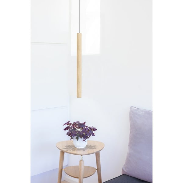 Lustră în culoare naturală LED din lemn masiv de stejar cu abajur din lemn ø 3 cm Chimes – UMAGE-image-4