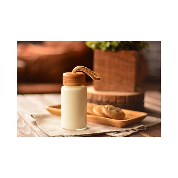 Sticlă cu capac din lemn de bambus Bambum Diem, 200 ml-image-1