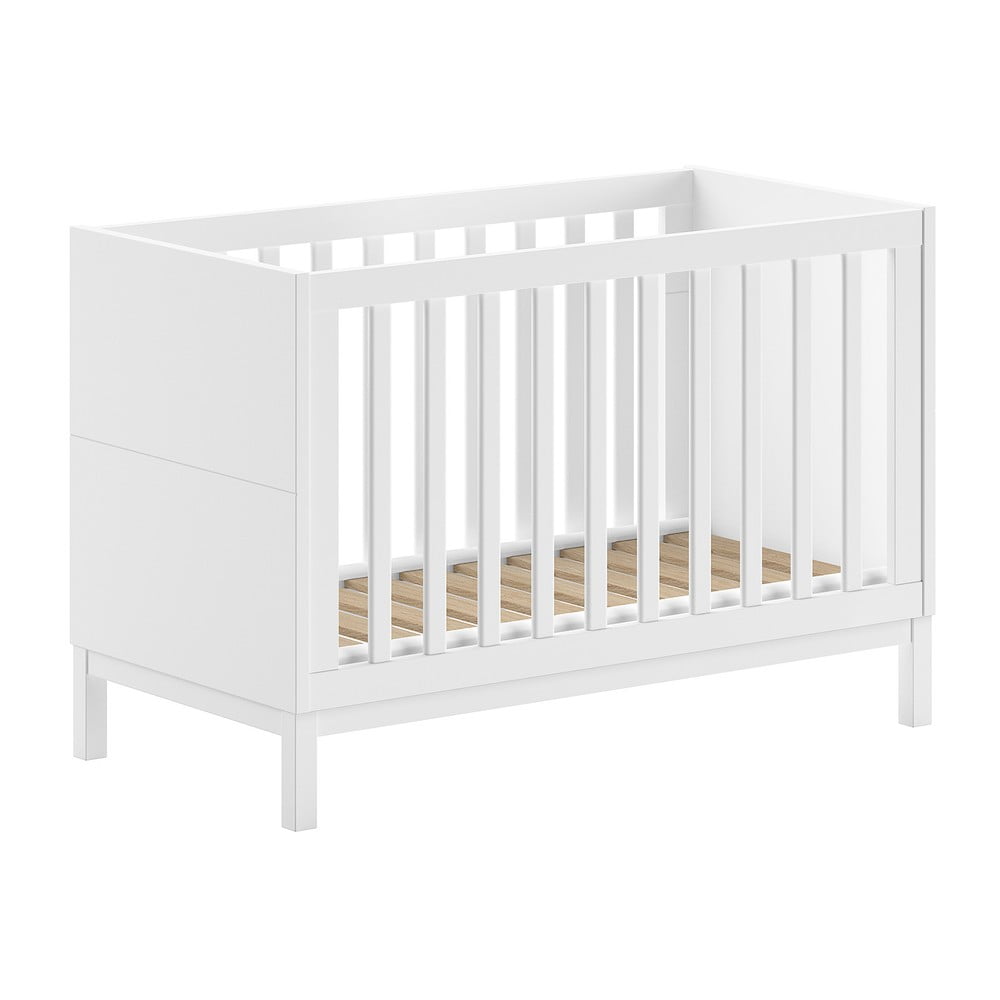 Pătuț alb din lemn de pin 60x120 cm Eva – Vipack