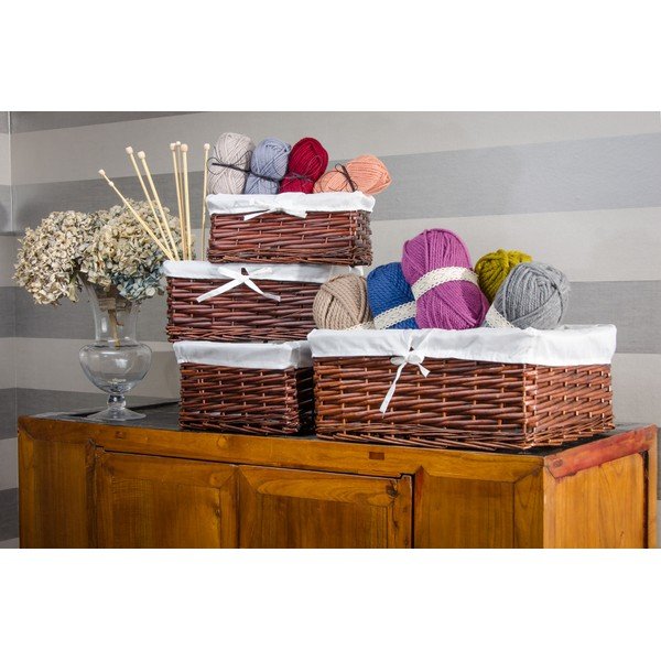 Set 4 coșulețe Wicker Dark-image-1