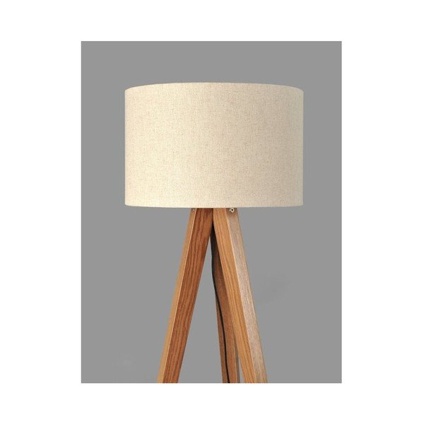 Veioză cu picior Tripod Beige/Walnut-image-1