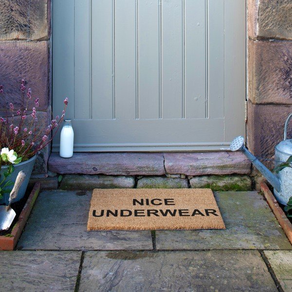 Covoraș de intrare din fibre de nucă de cocos 40x60 cm Nice Underwear – Artsy Doormats-image-3