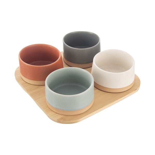 Set de servire în culoare naturală 4 buc. din gresie – Orion