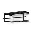 Cuier de perete negru cu raft din metal 76 cm Marco – Spinder Design