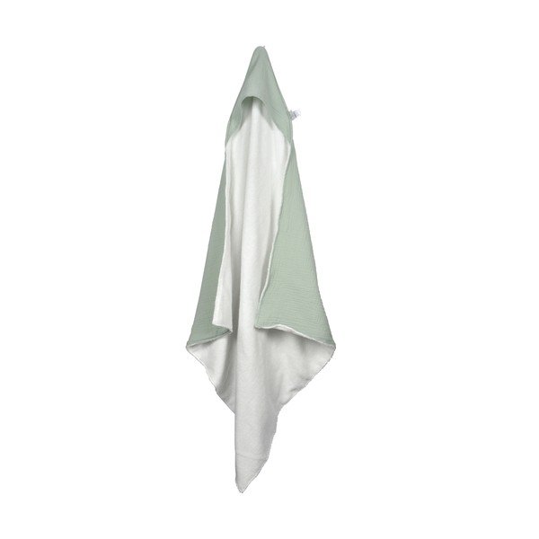 Prosop cu glugă pentru copii verde din muselină 75x75 cm – Bébé Douceur-image-2