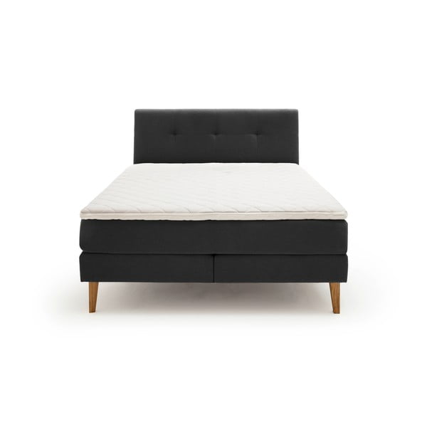 Pat boxspring gri antracit 160x200 cm Stockholm – Meise Möbel-image-3