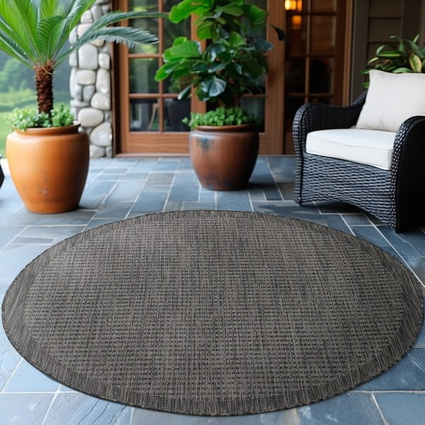 Covor pentru exterior și interior gri închis rotund ø 200 cm Giza 1410 – Ayyildiz Carpets-image-1