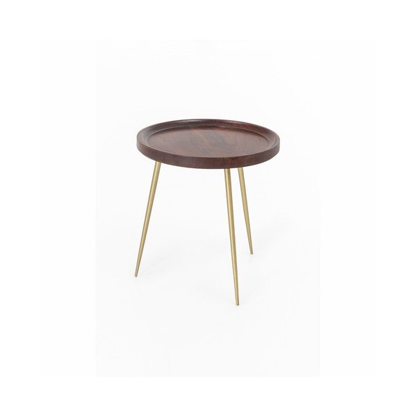 Masă auxiliară din lemn de salcâm WOOX LIVING Nora, ⌀ 46 cm-image-1