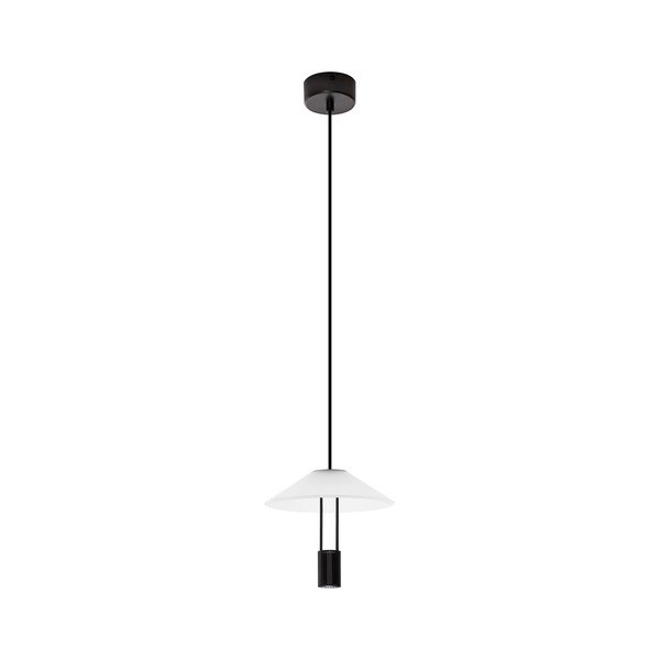 Lustră negru-mat LED din aluminiu cu abajur din sticlă acrilică ø 22 cm Anafi – Nova Luce