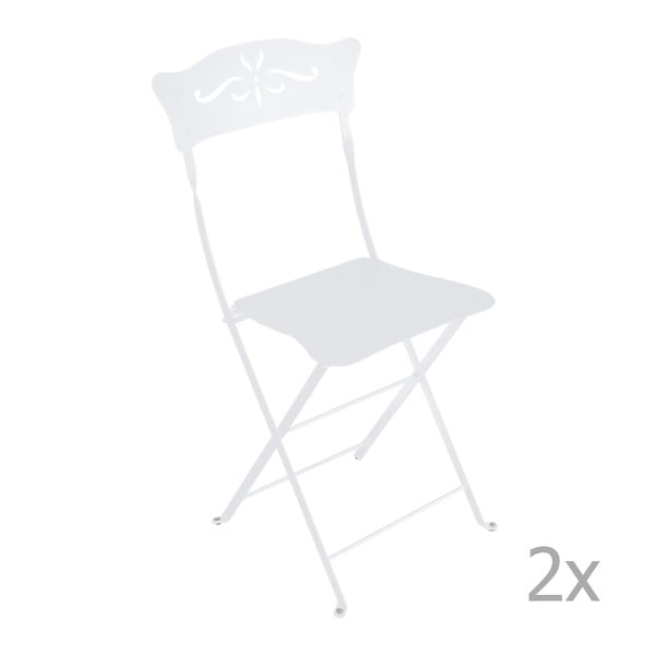 Set 2 scaune grădină pliabile Fermob Bagatelle, alb