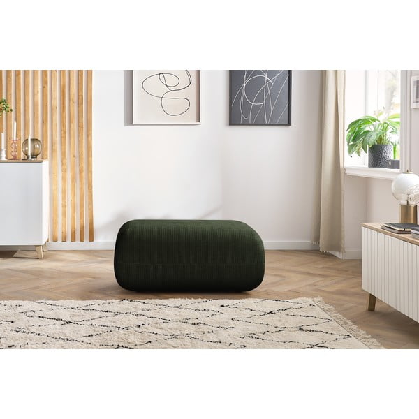 Taburet verde cu tapițerie din catifea reiată Lecomte – Bobochic Paris-image-1