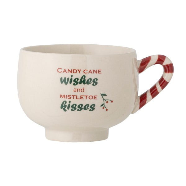 Cană crem pentru cappuccino din gresie 250 ml  cu model de Crăciun Treats – Bloomingville