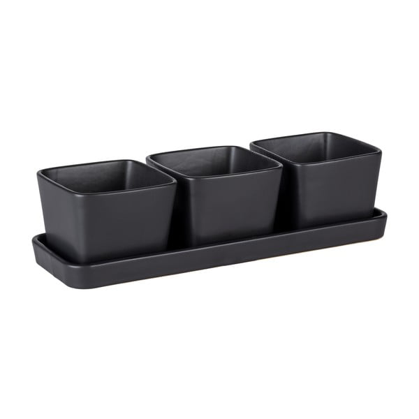 Boluri de servire negru-mat 3 buc. din ceramică Snack & Dip – Wenko-image-2