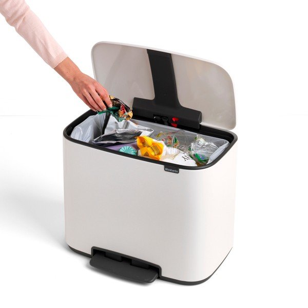 Coș menajer Brabantia, 36 l, alb-image-1