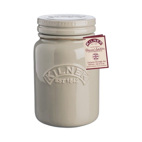 Recipient ceramică Kilner Cream, 0,6 L